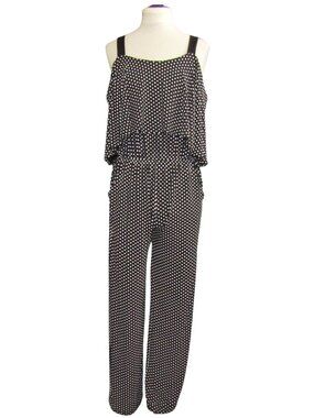 The Pyramid Collection Black White Polka Dot Wide Leg Jumpsuit Size M Ruffle